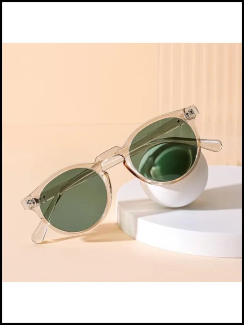 Vintage Acetate Frame Polarized Round Sunglasses Unisex Retro